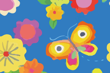 Watercolors and various flowers, marine creatures, butterflies, chrysanthemums, and birds are beautiful