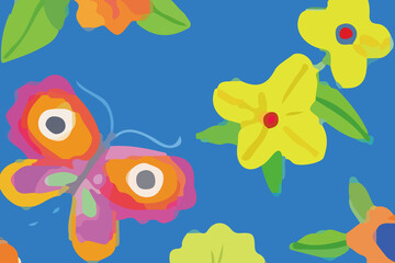 Watercolors and various flowers, marine creatures, butterflies, chrysanthemums, and birds are beautiful