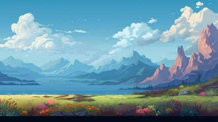 basics for creating pixel seamless landscape. For games and mobile applications.