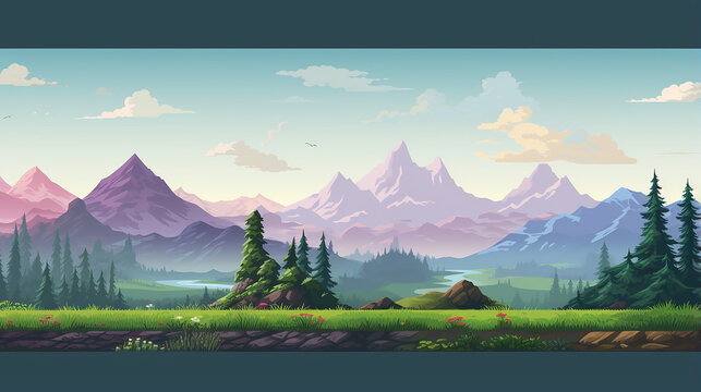 basics for creating pixel seamless landscape. For games and mobile applications.