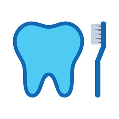 Teeth and toothbrush icons, minimalist vector illustration and transparent graphic element. Isolated on white background