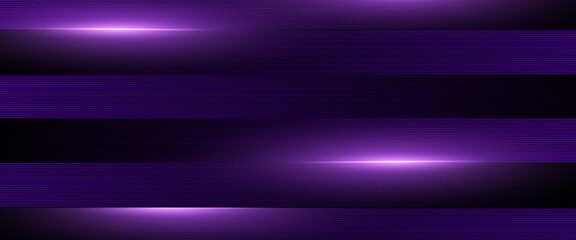 Black and purple violet vector 3D futuristic line abstract banner with glow line. Modern shiny lines. Futuristic technology concept template. Vector illustration