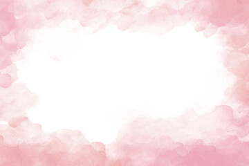 Fototapeta na wymiar watercolor pink background. watercolor background with clouds