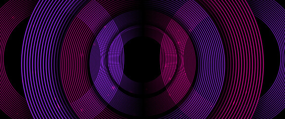 Pink black and purple violet vector abstract tech futuristic modern 3D line background. Modern shiny lines. Futuristic technology concept template. Vector illustration