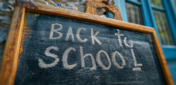 back to school chalk on blackboard background back to school concept