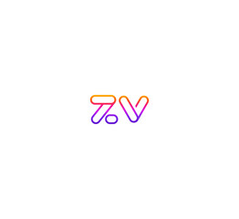 ZV, VZ letter logo design template elements. Modern abstract digital alphabet letter logo. Vector illustration. New Modern logo.