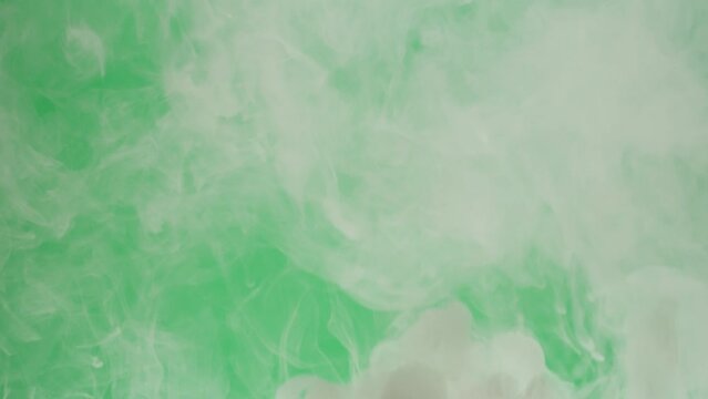 Smoke on green chroma key background. Smoking, steam clouds of vapour close-up. Burning, fog. 