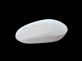 white computer mouse on a isolated black background