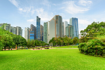 Amazing view of a green city park in Kuala Lumpur