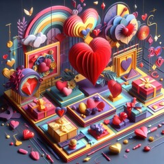 Fototapeta premium valentines day card with roses