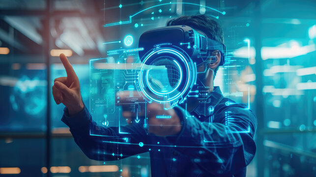 Virtual Interface Wallpaper and Background for Professional Presentation, great for  Annual Reports, PowerPoint Slides, Technology, Futuristic Environments, ideas and Artificial Intelligence