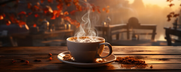 cup of coffee on the table