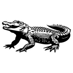 crocodile black silhouette logo svg vector, alligator icon, Alligator Illustration