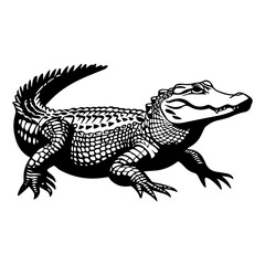 crocodile black silhouette logo svg vector, alligator icon, Alligator Illustration