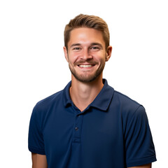 Fototapeta premium Portrait of a smiling man as engineer, isolated on transparent background