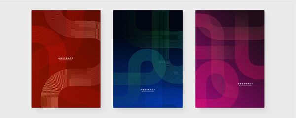 Colorful colourful vector abstract technology futuristic glow with line shapes poster. Modern cover template for annual report, flyer, brochure, presentation, poster, and catalog