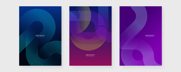Colorful colourful vector glowing tech geometric line modern abstract poster. Modern cover template for annual report, flyer, brochure, presentation, poster, and catalog