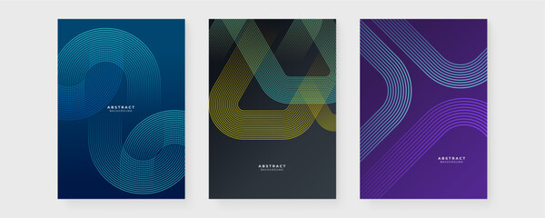 Colorful colourful vector abstract line modern tech futuristic glow poster. Modern cover template for annual report, flyer, brochure, presentation, poster, and catalog