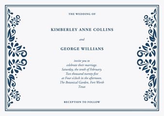 Fototapeta premium Elegant Floral Wedding Invitation
