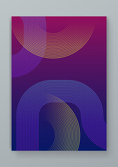 Colorful colourful vector abstract technology futuristic glow with line shapes poster. Modern cover template for annual report, flyer, brochure, presentation, poster, and catalog