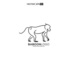  baboon logo vector outline monoline art icon