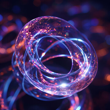 an isomorphic basketbll orbits a abstract quantum hoop of liminal kitchty plasma color, circle, backgrounds, glow, Ai generative 