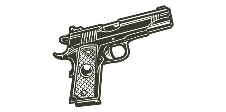 recommend clip art: Hand Drawn Handgun Pistol Vector Illustration.