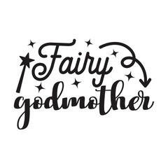 Fairy Godmother. Vector Design on White Background