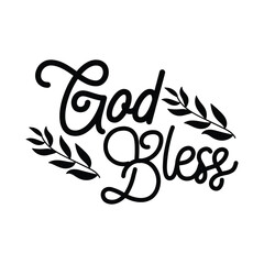 Fototapeta premium God Bless. Vector Design on White Background
