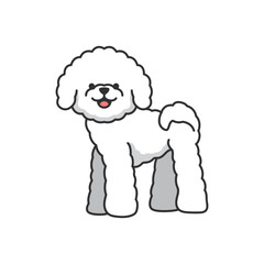 Cute bichon dog isolated on white background. Vector illustration.