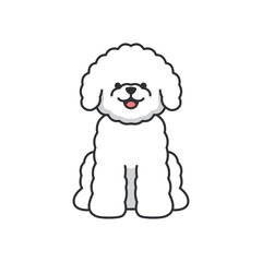 bichon dog icon. Cute cartoon doodle character.