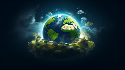 Fototapeta premium World environment day concept ecology protection environment, environmental protection background