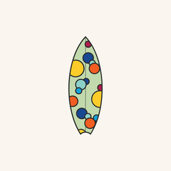 surfboard color logo icon design vector.