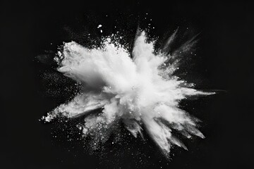 Flourish of fantasy. Captivating image capturing explosion of white powder on black background festive burst of creativity and motion perfect for abstract and celebration collections