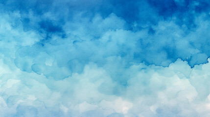 Blue watercolor abstract background. Watercolor blu, aqua, underwater water background. Watercolor happy cloud sky texture. Blurry grunge stains, blots paint copy space mobile graphic resource by Vita