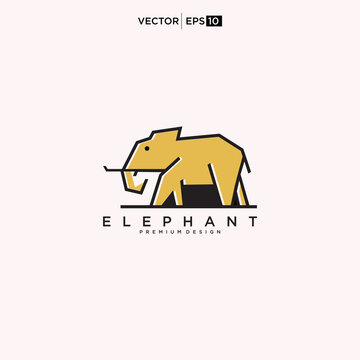 Elephant Logo design. African Wildlife Elephant Logo Icon Vector Illustration