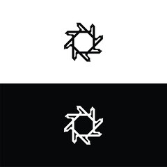 Black and white circle vector logo template design