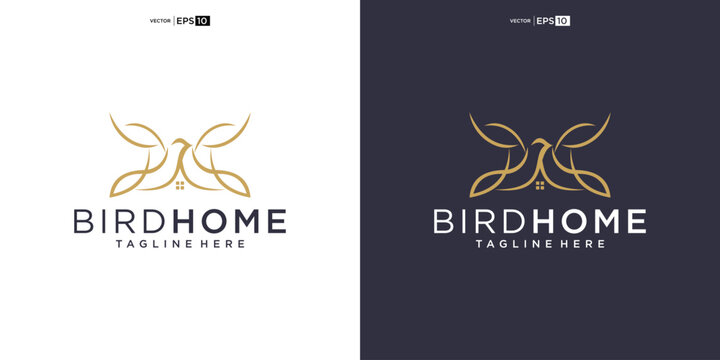 Home bird logo design vector inspiration