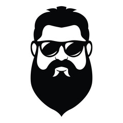 barbarian wearing sunglasses iconic logo vector illustration