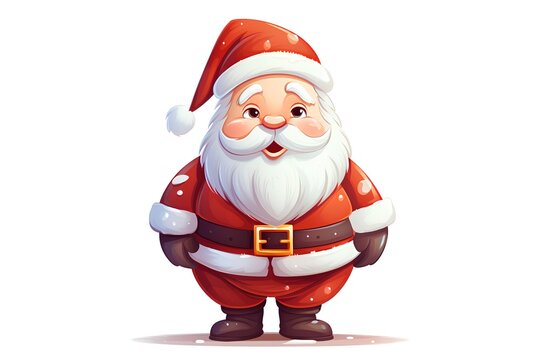 Santa Claus. Cartoon character. Vector illustration isolated on white background.