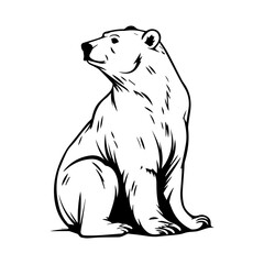 Fototapeta premium Bear black silhouette logo svg vector, Bear icon illustration