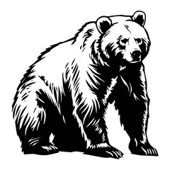 Fototapeta premium Bear black silhouette logo svg vector, Bear icon illustration