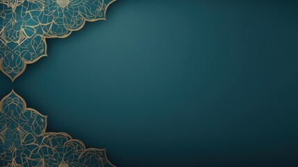 Islamic Arabic Arabesque Ornament Border for Ramadan Kareem and Eid Fitr Abstract Background with Copy Space for Text. generative AI