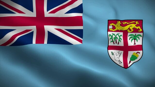 Fiji flag waving animation, perfect loop, official colors, 4K video