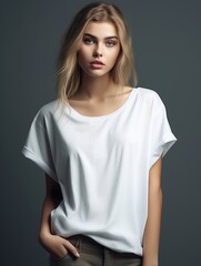 Obraz premium white t-shirt as element isolated on white background