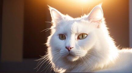 portrait of a white cat