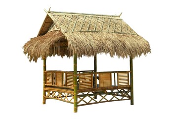 bamboo hut isolated on white