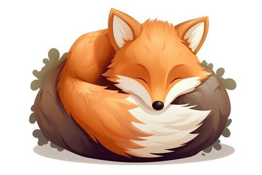 Cute fox cartoon icon. Vector illustration of a cute fox.