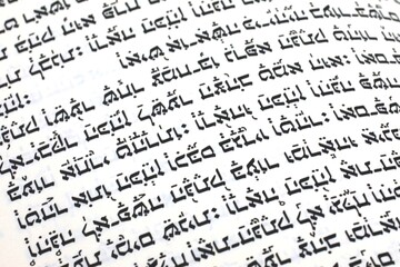 Hebrew text in the book of Torah