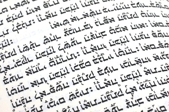 Hebrew text in the book of Torah